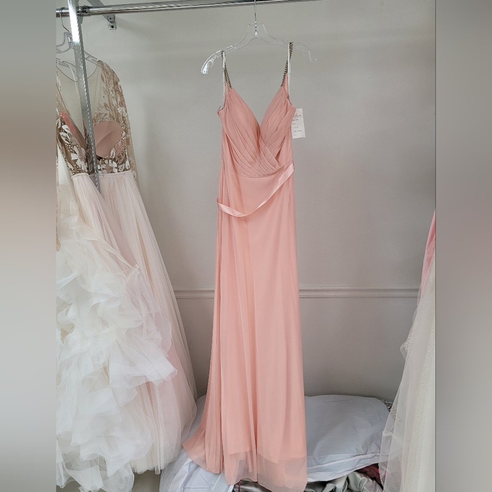 *sample 20345  Ashley & Justin Bridesmaid Dress in Blush Size 14
